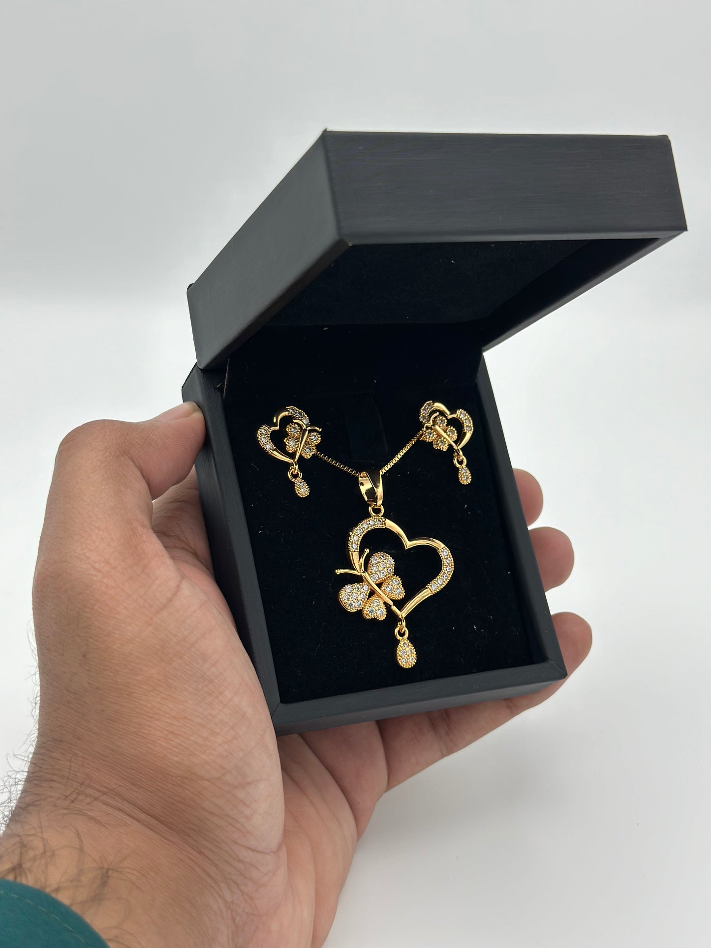 Get Butterfly Hearts Pendants Sets | 24 Karat Gold Plated